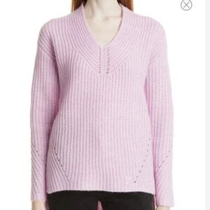 Ted Baker London | Pink V-Neck Wool-blend Sweater | Size 4